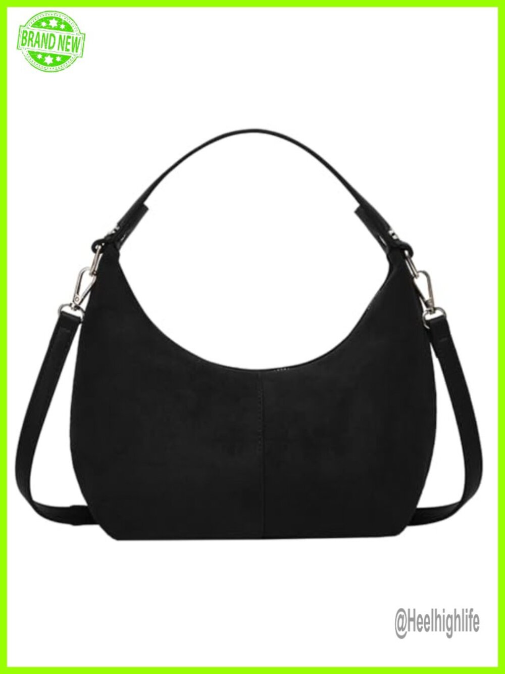Suede Crescent Bag Retro Slouchy Shoulder Bag Fall Work Handbag Underarm Purse